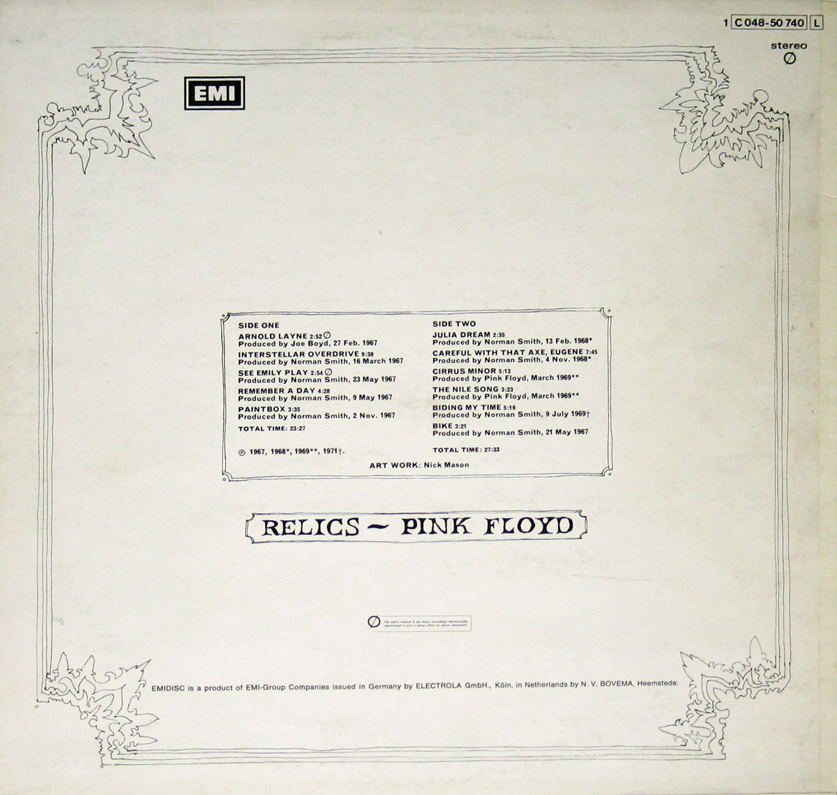 High Resolution Photo #2 PINK FLOYD Relics DE1 